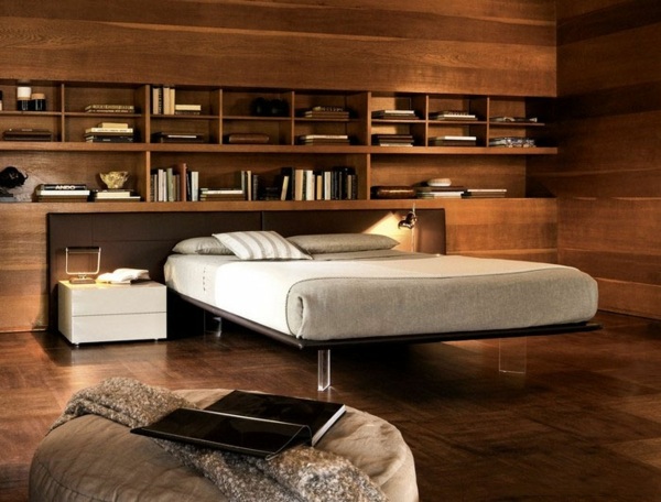 prevedenie tmavého dreva v spálni