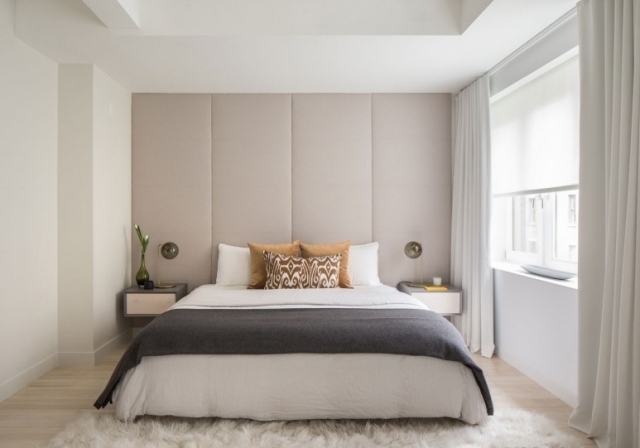 spálňa-moderne navrhnutá-stena-čalúnenie-posteľ