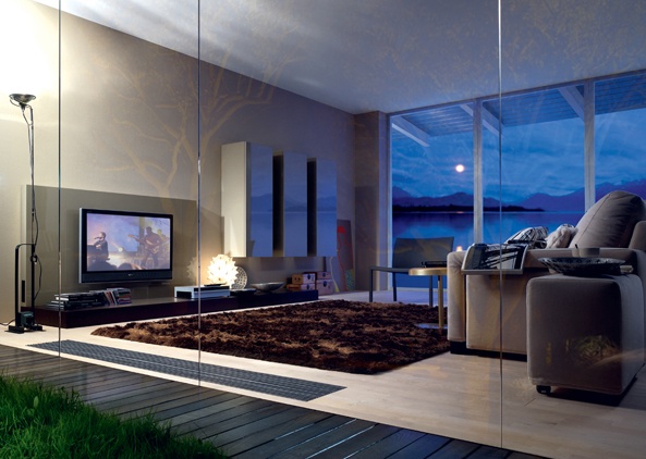 moderná hnedá sedacia súprava