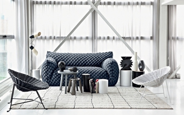 trendová kolekcia taliansky dizajn čalúneného nábytku farebná schéma pohovky