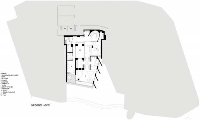 Pôdorys Clifton Beach Beach House Antoni Associates Pobrežný dom Clifton Beach antoni spája pôdorys