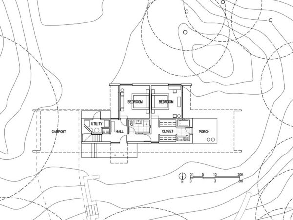 Dom vo svahu - modrotlač