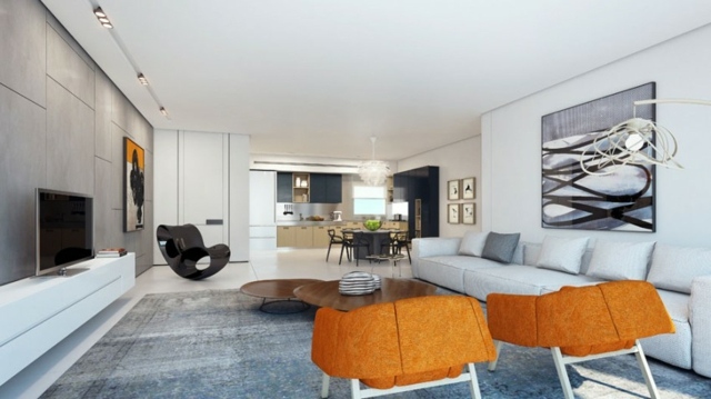 Textilná bavlnená čalúnená stolička obrazová stena