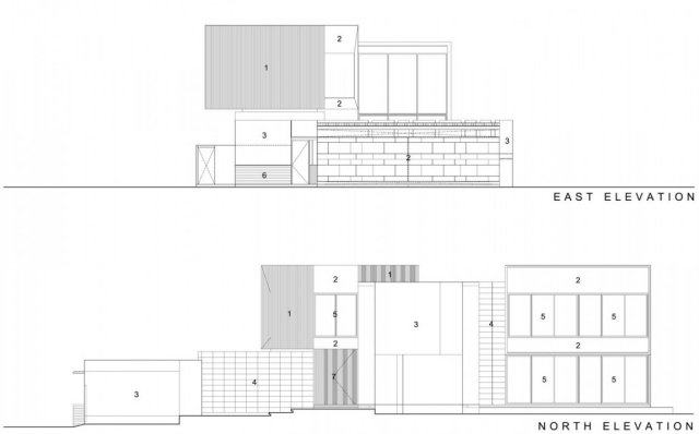 moderný dom thajsko aad architekti prierez na východ sever