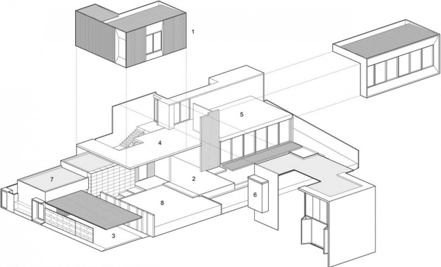plán moderného domu bangkok architekti