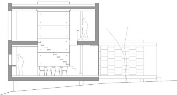 moderná architektúra plán Oscara Pedrosa Moderný dom Oscar Pedros pôdorys
