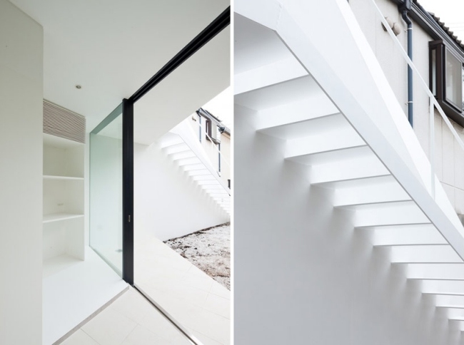 apollo architects house tokyo čisto biele posuvné dvere