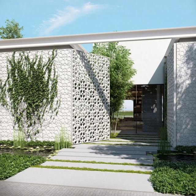 moderná obytná budova ando štúdio vstupná brána biela dekoratívna moderný dom ando-studio-vchod-brána-biela-dekoratívne