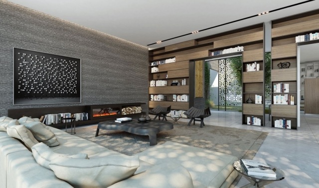 obývacia izba moderné zariadenie dominantné farby sivá krémová tóny dreva obývacia izba-moderný-nábytok-sivá-krémová-tóny dreva