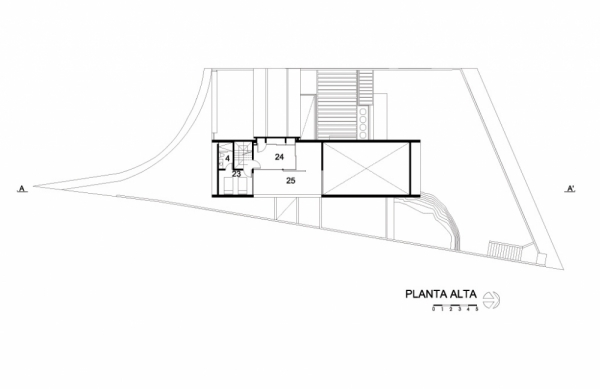 moderný kockový dom so strechou s geometrickými tvarmi