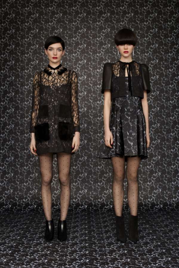 Módne trendy-jeseň zima 2014-louis vuitton-modely čierne čipky-mašle Zima 2014-kolekcia Louis Vuitton-Modely čiernych čipkových mašlí