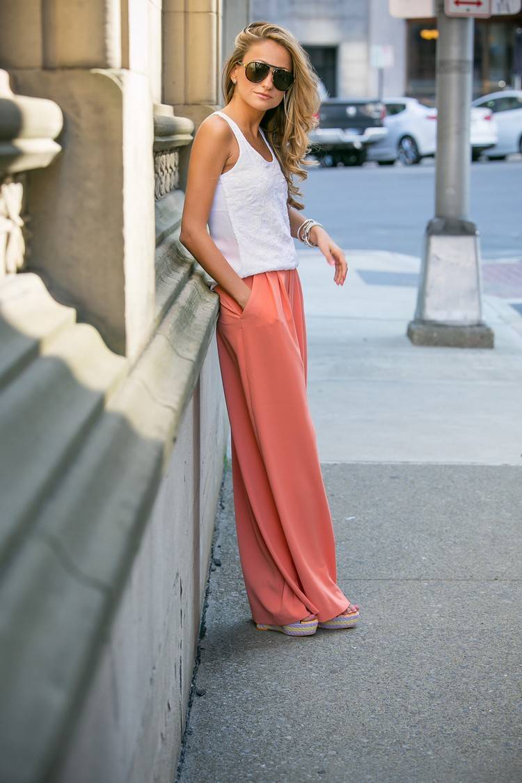 módne trendy jar 2018 široké nohavice trend pinterest