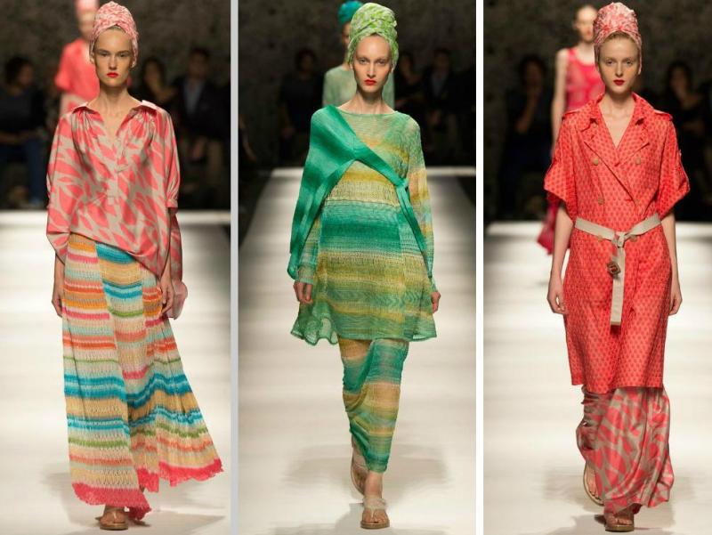 Turbany a široké maxi sukne v Missoni Módne trendy-jar-leto-2015-úplet-sukňa-missoni