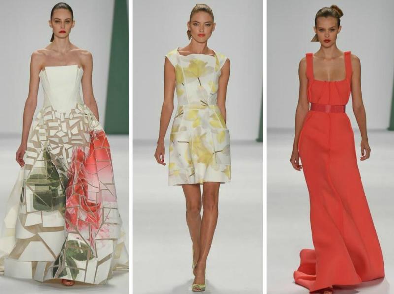 Carolina Herrera predstavila ženskú módu s geometrickými motívmi Módne trendy-jar-leto-2015-večerné šaty-Carolina-Herrera