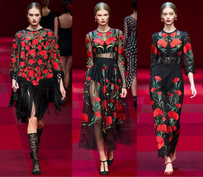 Večerné oblečenie od Dolce a Gabbana - šaty s čipkou Módne trendy-jar-leto-2015-párty-šaty-Dolce-Gabbana