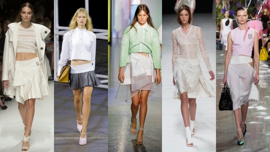 Módne trendy rôzne modely jemných tkanín svetlé farby Módne trendy jar leto 2014 rôzne modely fajn