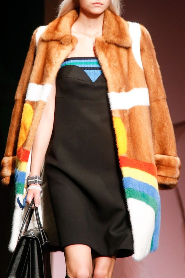 Eko koža Milan Fashion Week-módne trendy 2014-farby prada ekologický-kožený milano fashion week-módne trendy 2014-kolekcia prada