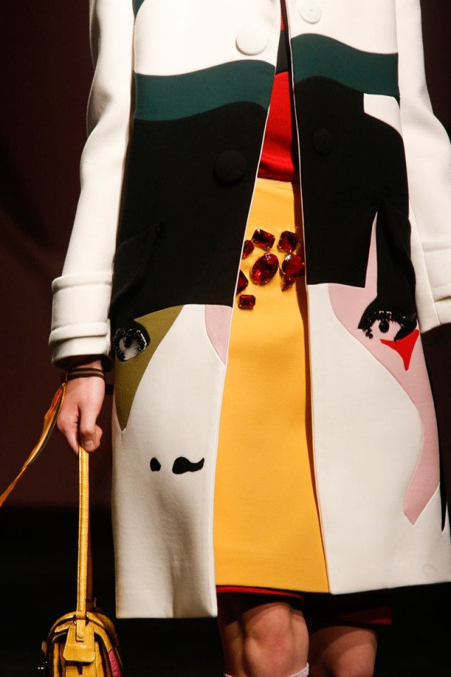 kolekcia trendových vzorov-prada jar-leto 2014-vrchné oblečenie dámska kolekcia-prada módne trendy jar-leto 2014