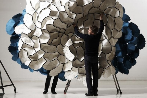 Nástenný systém inštalácia bielych mrakov umelecký predmet