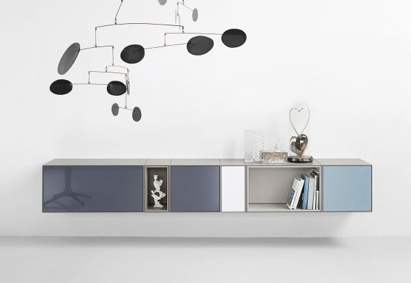 modulárny policový príborník lesklé dvere piure nex