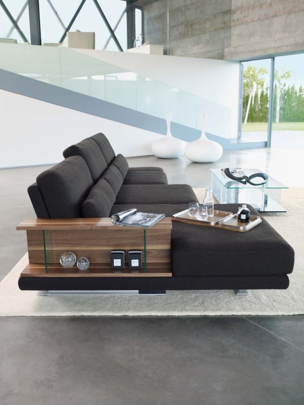 Pohovka VERO pohovka rolf benz odkladací stolík drevené sklo