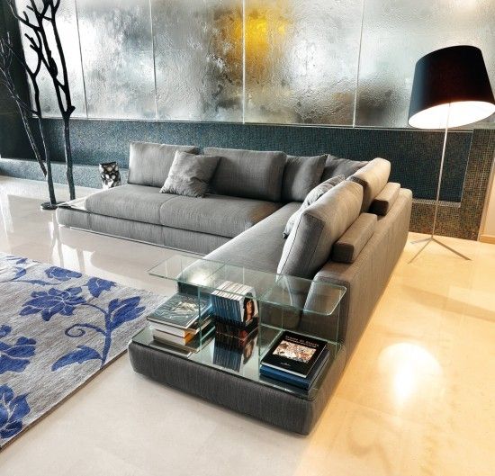 modulárna rohová sedačka BIJOUX knižnice sklo ditre italia