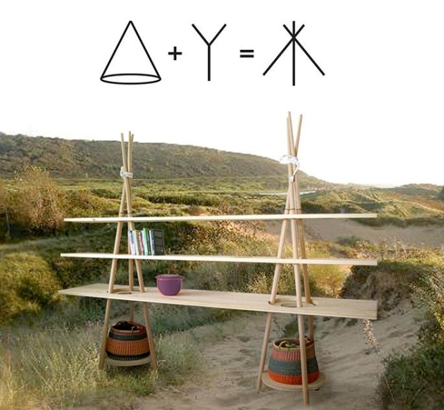 policový systém tipi-masívne drevo-modulárna-konštrukcia-inšpirovaná-nomádmi