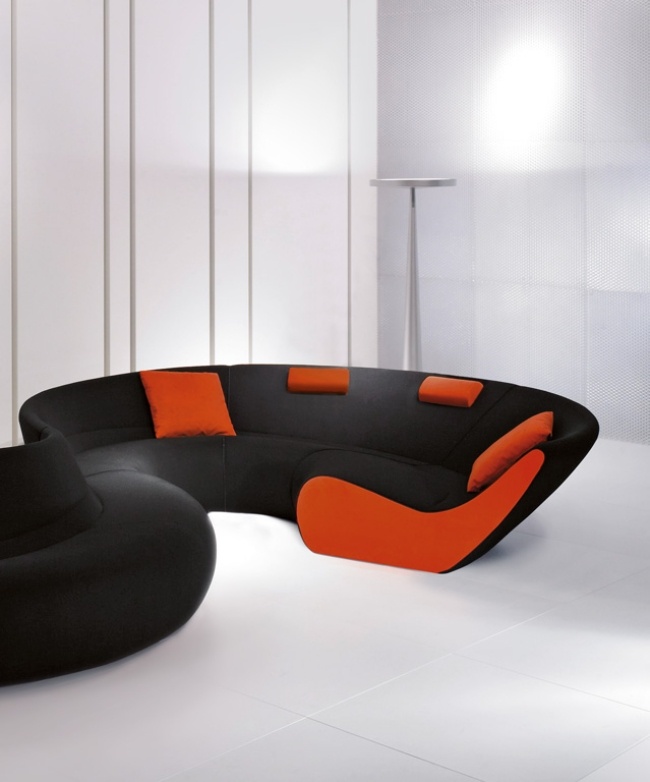Modulová skupina sedadiel Walter Knoll Design Circle čierno-červená