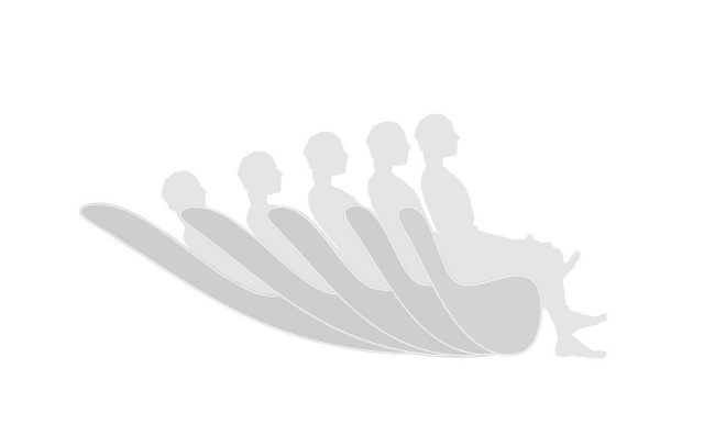 Ergonomické polohy sklonu operadla Kruhový dizajn pohovky