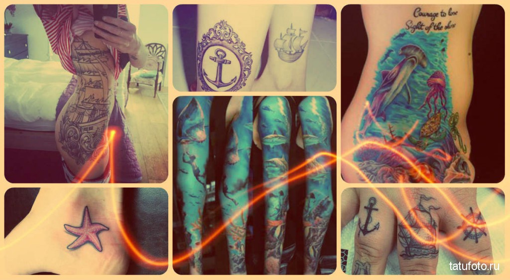 Tengeri tetoválások - fotó példák a munkákról