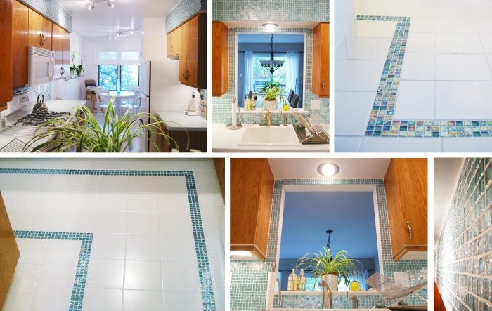 modré sklenené mozaikové dlaždice s perleťovým leskom v kuchyni kuchynské mozaikové dlaždice akcenty-aqua-matka-perla-lesk