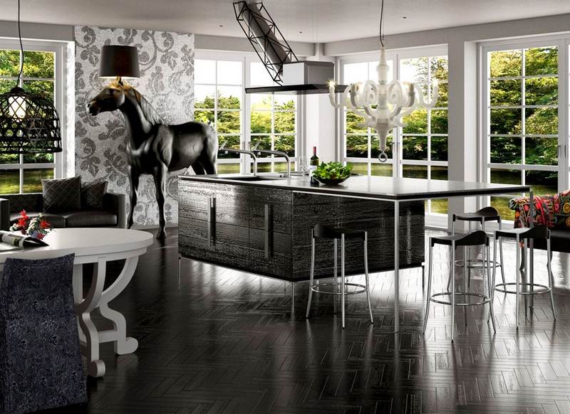 Mozaikové dlaždice v kuchynskej stene-štýlový-dizajn-nápady