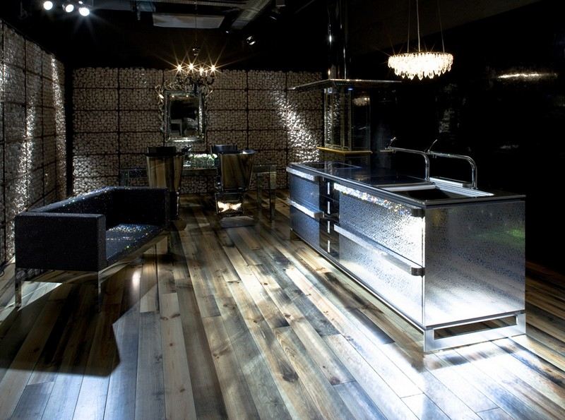 Mozaikové dlaždice-kuchyňa-kuchyňa-ostrov-obliekanie-nápady