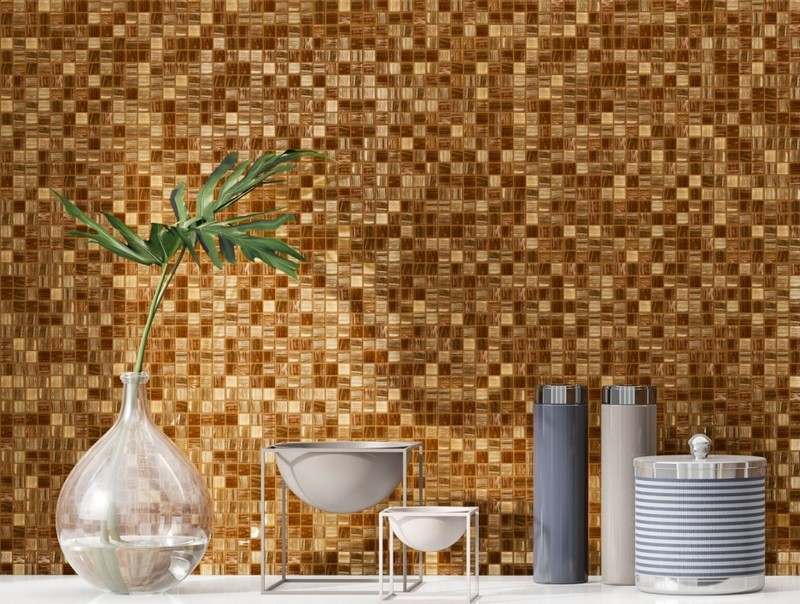 Mozaikové dlaždice-kuchyňa-ochrana proti striekaniu-zlato-hnedý-gradient