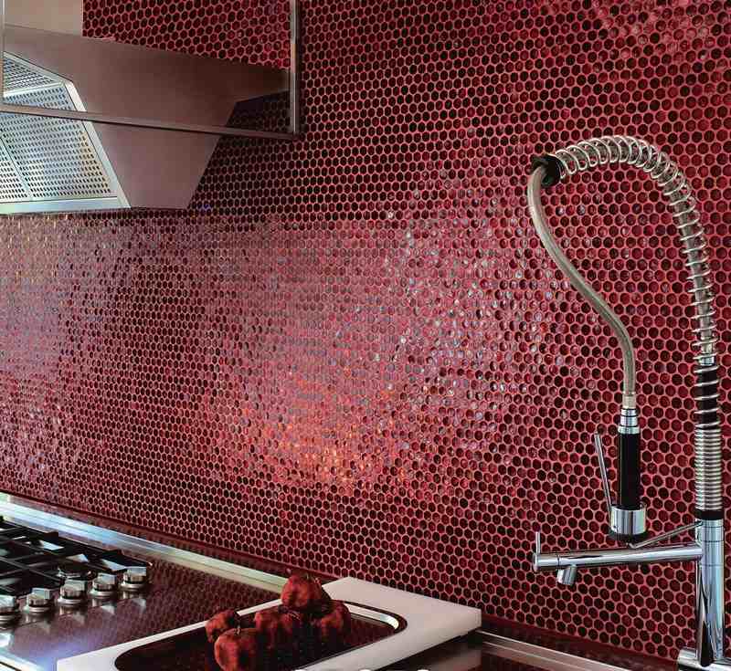 Mozaiková dlažba-kuchyňa-kuchyňa zadná-červená-farba