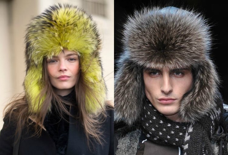 čiapky trend 2017 2018 zimná pravá kožušinová čiapka letec