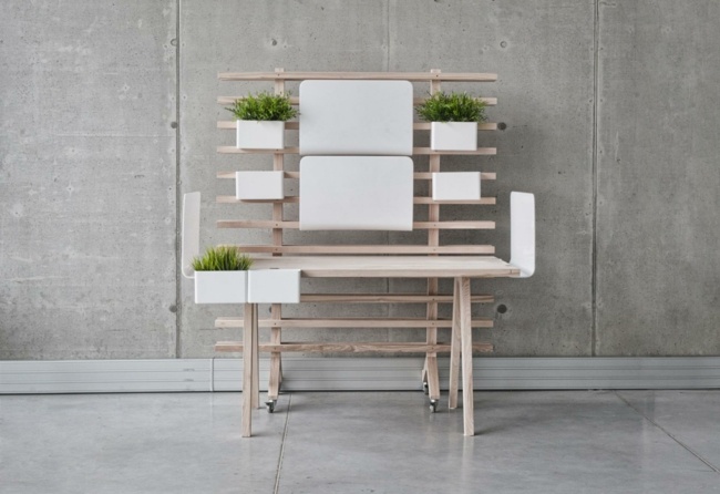 Kvetináče dekorácia kancelárskeho nábytku