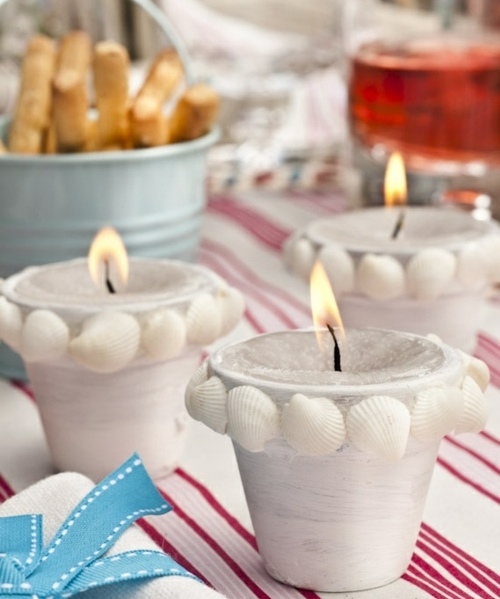 jednoduché remeselné nápady škrupina na dekoráciu stola