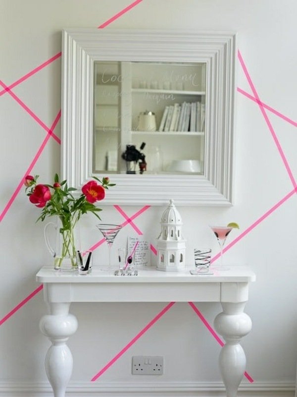 Geometrický vzor kúpeľne vo farbe Geometrické motívy kúpeľne vo farbe steny