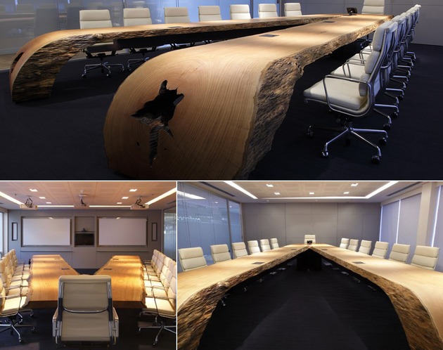 Udržateľný prírodný drevený nábytok kancelársky konferenčný stolík Tora Brasil