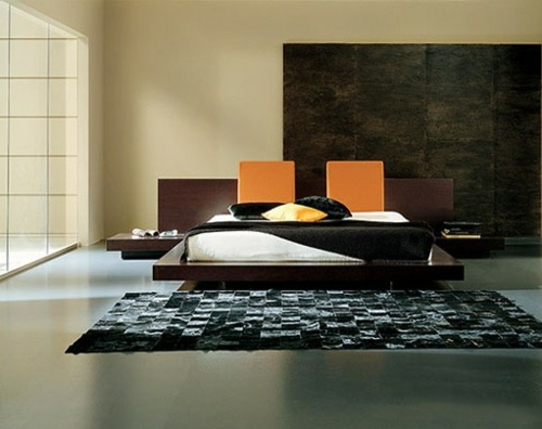 Drevený rám postele, opakovane použiteľný materiál, koberec opakovane použiteľné materiály rám postele v japonskom dizajne