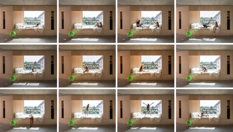 udržateľná budova malý priestor súkromný dom podlaha okenný parapet