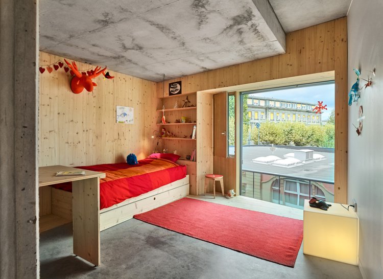 udržateľná budova malý priestor súkromný dom detská izba drevobetón