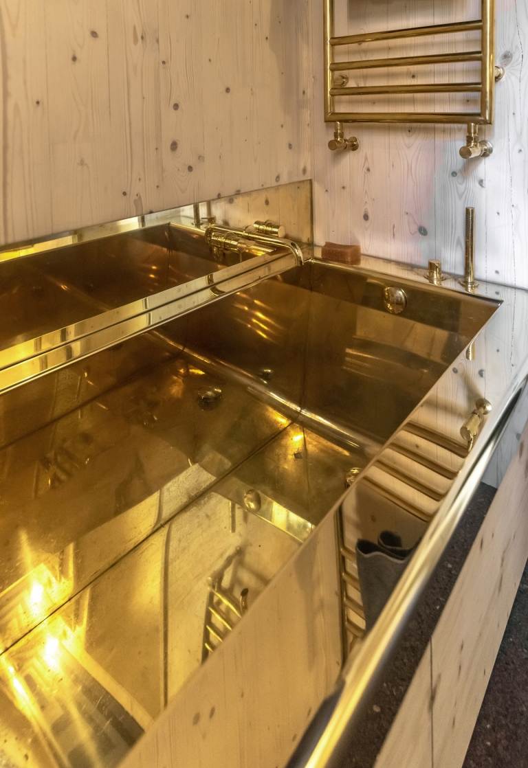 udržateľná budova kuchynská mosadzná kovová platňa