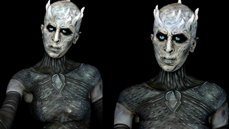 Nachtkönig make-up tvár-telo-inštrukcia