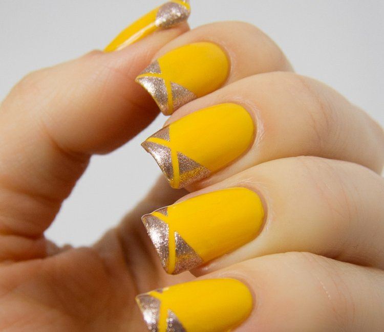 nechtový dizajn-žlto-strieborný-originál-francúzske-pruhy