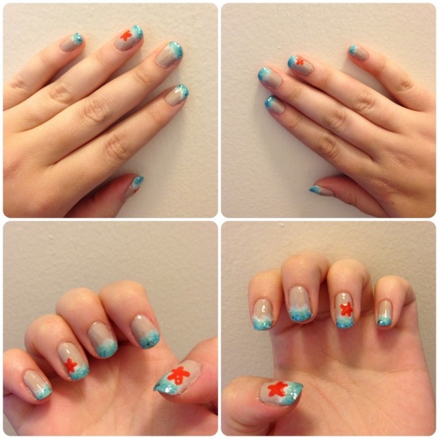 motívy nechtového dizajnu plážový motív morský piesok