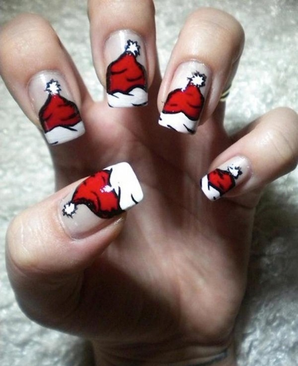 Umenie na nechty pre vianočné nápady pre francúzsku manikúru Nailart-make-design-vianočné nápady
