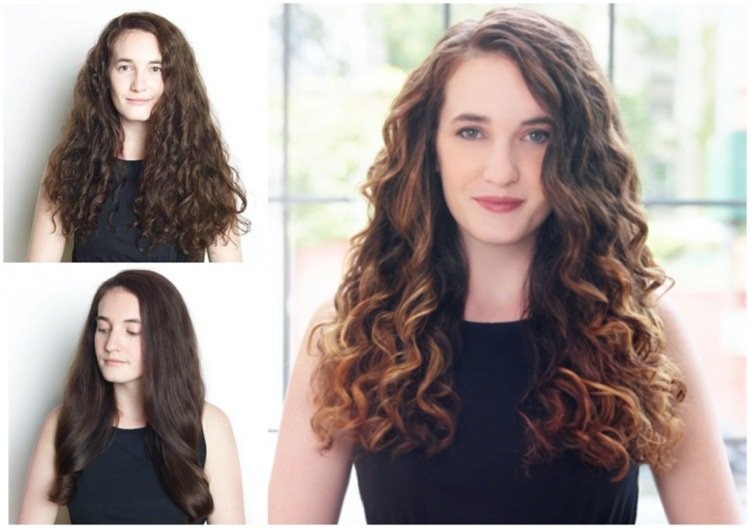 Balayage na prírodných kudrlinkách pre svieži vzhľad