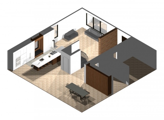 moderný kuchynský byt kompletne zrekonštruovaný ostrovný kuchynský kút zrekonštruovaný ostrovný varný priestor koncepcia plánu dôležitých rolí